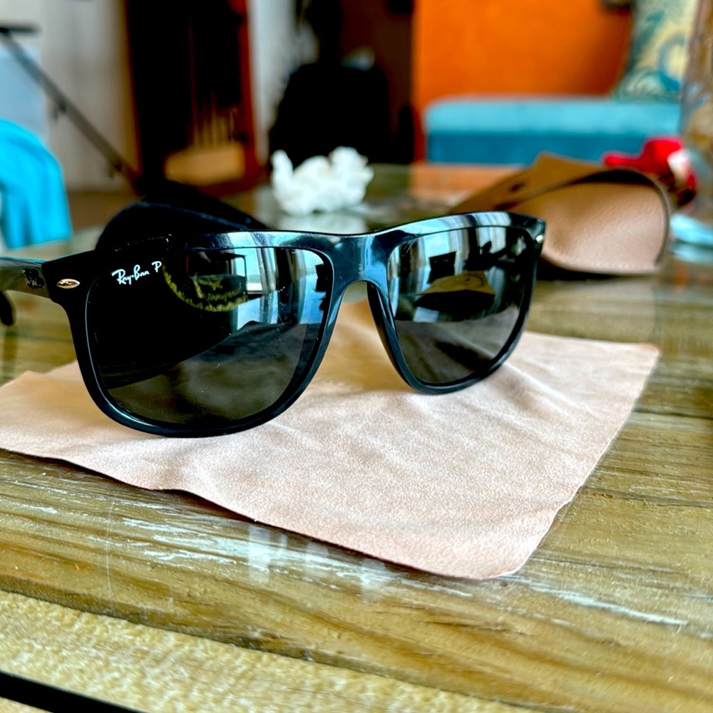 Ray Ban Boyfriend polarized square sunglasses.